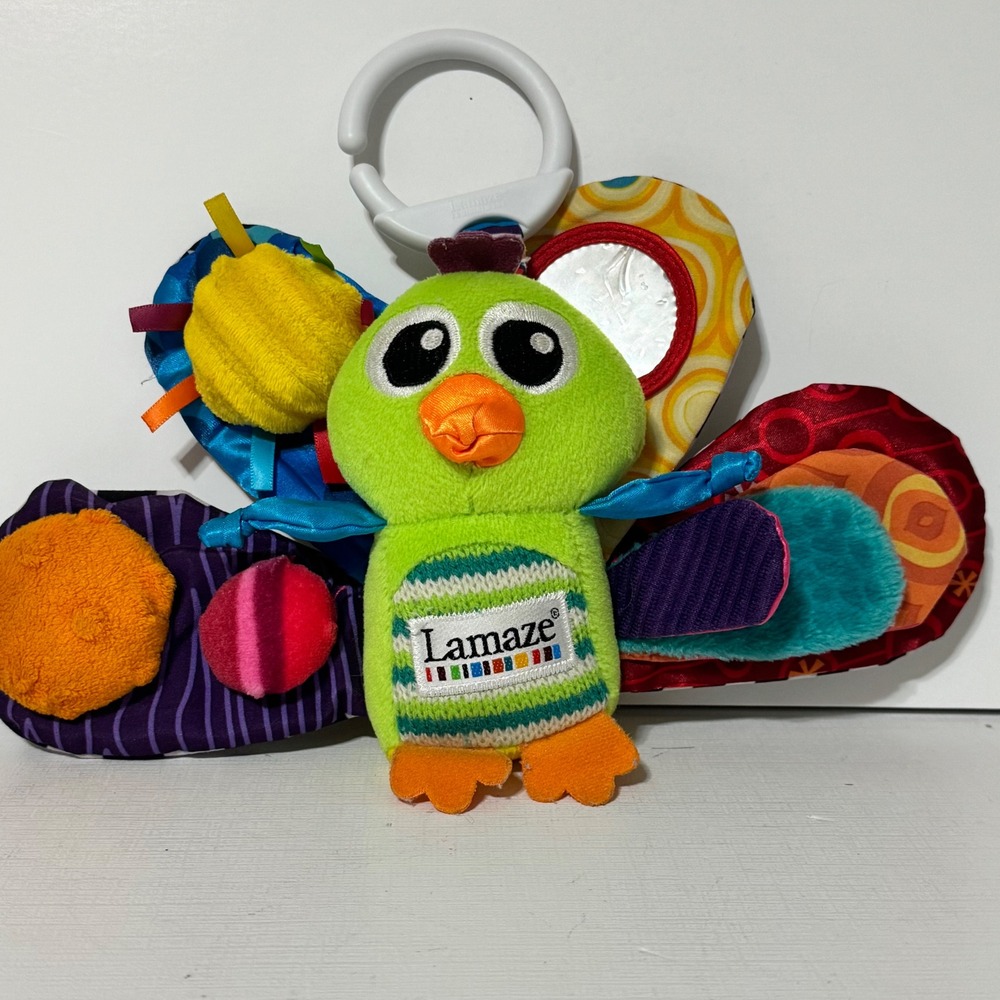 Lamaze Jacques the Peacock Infant Toy 0-24m Stroller Clip On Sensory Plush 541